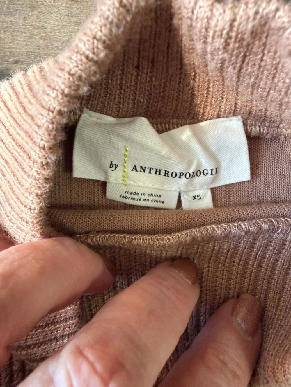 Women’s Beige Knit Peplum Top with White Puff-Sleeve Blouse